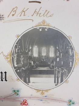 Interior of church showing King Edward decorations